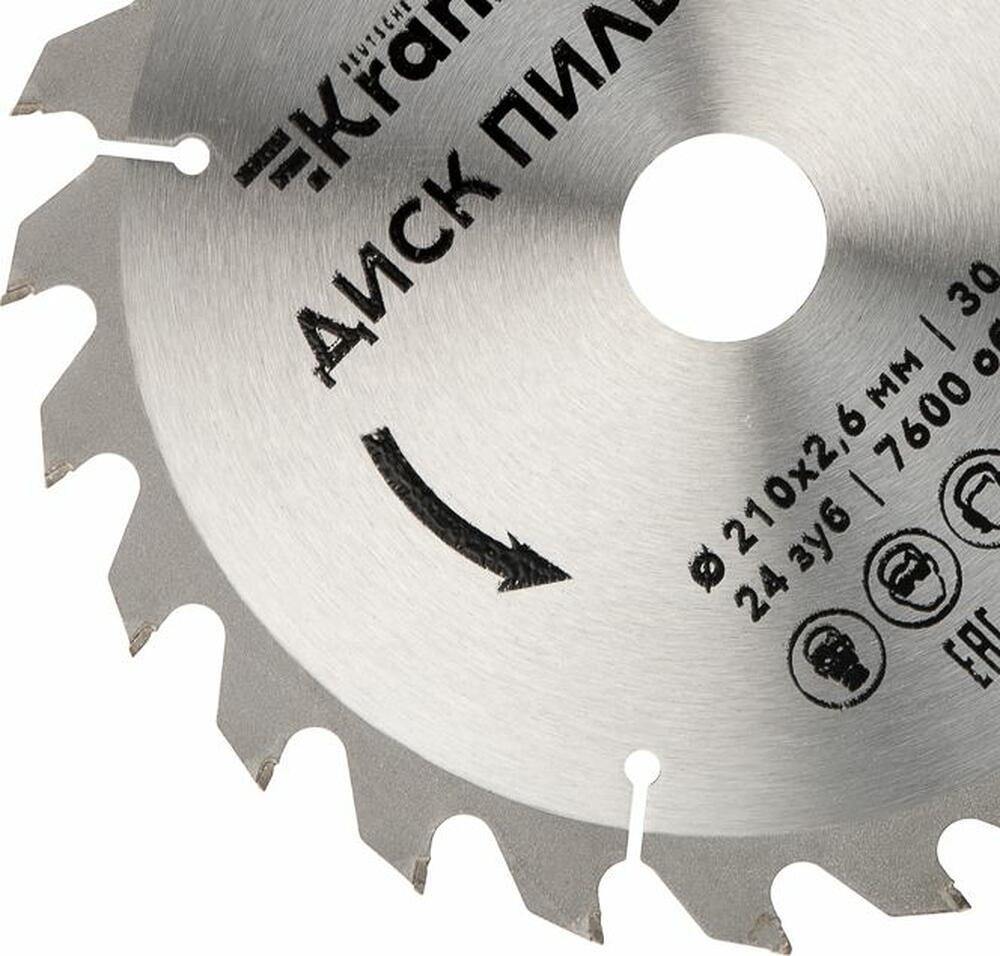 Kranz KR-92-0120 Диск пильный 210 мм х 24 зуб х 30 мм KRANZ