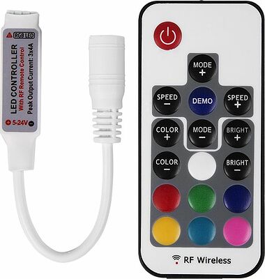 LAMPER 143-106-4 LED мини контроллер радио (RF) 72 W/144 W, 17 кнопок, 12 V/24 V