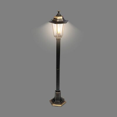 LAMPER 602-302 Светильник садово-парковый НТУ 06-60-002 У1 quot;Оскар 3 quot;, столб, черный под бронзу, пластик (рельеф ромб), шестигранный, под лампу Е27 LAMPER