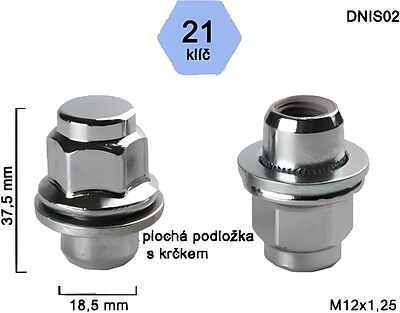 Bimecc Гайка M12x1,5 (37,5) hex21 пш цинк (ИТАЛИЯ) DTOY01 BC OGS083518