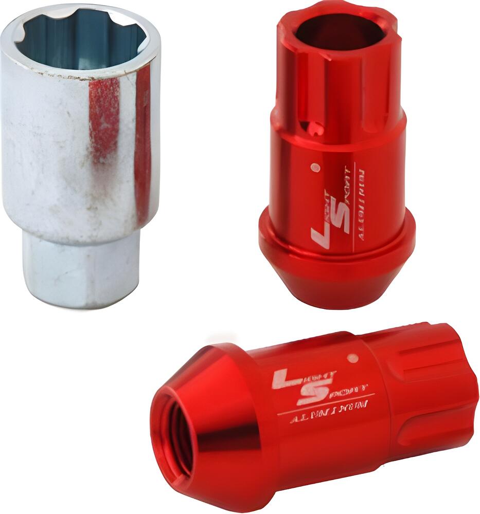 LS Гайка M12x1,25 (44) внешний спец алюминиевая red 20+1 ключ (КИТАЙ) AL116 OGS154069