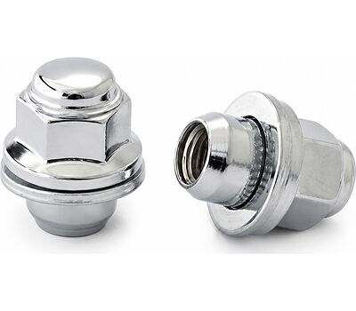 LS Slik H-98-0002 гайка M12×1,5, CH21, высота 35 мм, закрытая, прессшайба, хром