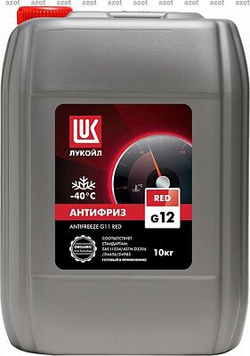 ЛУКОЙЛ АНТИФРИЗ G12 RED 227390 готовый антифриз OAT, красный, −40 °C, 10 кг