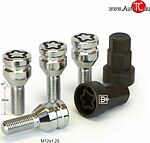 Матрикс-Авто 672110F2 секретные болты M12×1,25×28, конус 60°, хром, 4+2