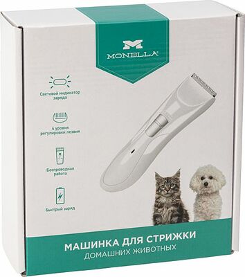 MONELLA 60-0620 Машинка для стрижки домашних животных со светодиодным индикатором 2,4 В
