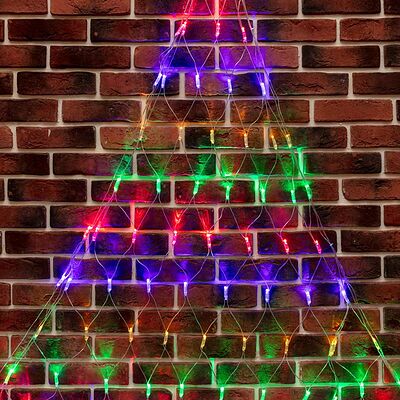 NEON-NIGHT 215-059 Гирлянда светодиодная Сеть треугольная 1,5х2х2м 136 LED МУЛЬТИ прозрачный ПВХ IP65 свечение с динамикой 230В контроллер в комплекте NEON-NIGHT 