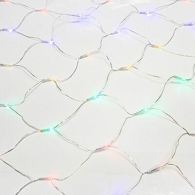 NEON-NIGHT 215-129 Гирлянда Сеть 1,5х1,5м, прозрачный ПВХ, 150 LED Мультиколор