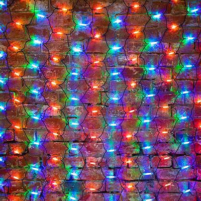 NEON-NIGHT 217-129 Гирлянда светодиодная Сеть 2x3м 432 LED МУЛЬТИ черный каучук IP67 постоянное свечение 230В блок в комплекте NEON-NIGHT 