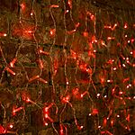 NEON-NIGHT 235-102 Гирлянда светодиодная Занавес 2x0,8м 160 LED КРАСНЫЙ прозрачный ПВХ IP65 постоянное свечение 230В блок в комплекте NEON-NIGHT