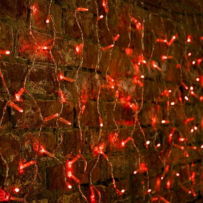 NEON-NIGHT 235-102 Гирлянда светодиодная Занавес 2x0,8м 160 LED КРАСНЫЙ прозрачный ПВХ IP65 постоянное свечение 230В блок в комплекте NEON-NIGHT