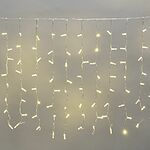 NEON-NIGHT 235-106 Гирлянда светодиодная Занавес 2х0,8м 160 LED ТЕПЛЫЙ БЕЛЫЙ прозрачный ПВХ IP65 постоянное свечение 230В нужен блок 303-500-1 NEON-NIGHT