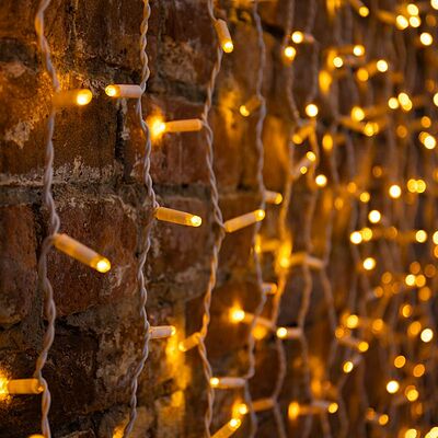 NEON-NIGHT 235-111 Гирлянда светодиодная Занавес 2х1,5м 360 LED ЖЕЛТЫЙ белый ПВХ IP65 постоянное свечение 230В блок в комплекте NEON-NIGHT