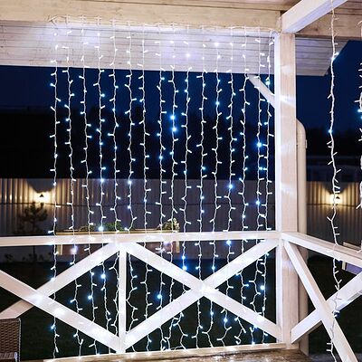 NEON-NIGHT 235-135 Гирлянда светодиодная Занавес 2х3м 600 LED БЕЛЫЙ белый ПВХ IP65 постоянное свечение 230В нужен блок 303-500-1 NEON-NIGHT