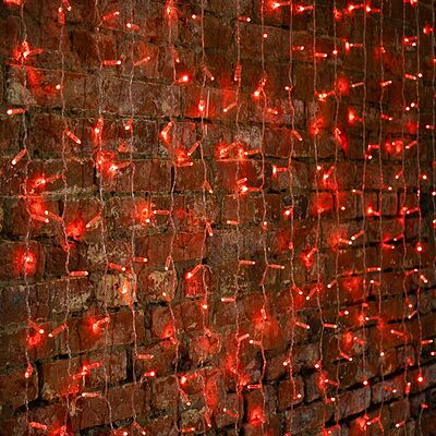 NEON-NIGHT 235-302-6 Гирлянда светодиодная Занавес 2х1,5м 192 LED КРАСНЫЙ прозрачный ПВХ IP65 постоянное свечение 230В блок в комплекте NEON-NIGHT