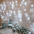 NEON-NIGHT 255-065 Гирлянда светодиодная Бахрома 3*0,8 м 200 LED БЕЛЫЕ, прозрачный ПВХ