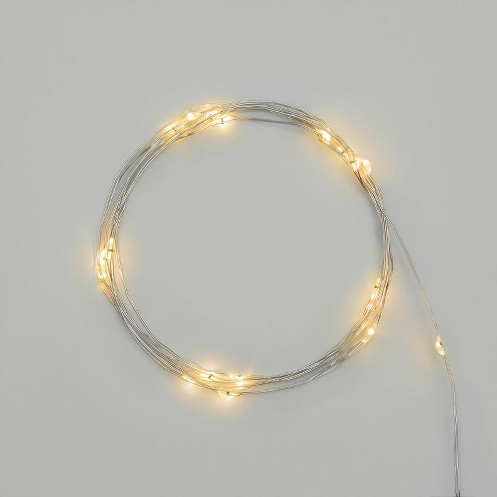NEON-NIGHT 303-006 Гирлянда светодиодная Роса 2м, 20 LED, ТЕПЛЫЙ БЕЛЫЙ, IP20, 2хCR2032 в комплекте NEON-NIGHT
