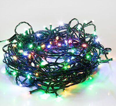 NEON-NIGHT 303-019 Гирлянда Твинкл Лайт 4 м, темно-зеленый ПВХ, 25 LED, цвет мультиколор
