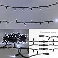 NEON-NIGHT 315-155 Гирлянда светодиодная Нить 20м 200 LED БЕЛЫЙ черный каучук IP67 постоянное свечение 230В соединяется нужен блок 315-000 NEON-NIGHT