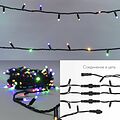 NEON-NIGHT 315-159 Гирлянда светодиодная Нить 20м 200 LED МУЛЬТИКОЛОР черный каучук IP67 постоянное свечение 230В соединяется нужен блок 315-000 NEON-NIGHT