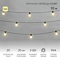 NEON-NIGHT 331-356 Уличная гирлянда Лофт 10м, черный каучук, 20 матовых ламп х 5 LED, влагостойкая IP44 NEON-NIGHT 331-356 Уличная гирлянда Лофт 10м, черный каучук, 20 матовых ламп х 5 LED, влагостойкая IP44