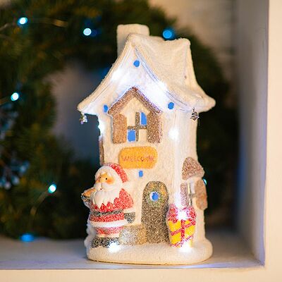 NEON-NIGHT 505-025 Керамическая фигурка Белый домик 15,7х11,7х28,4 см