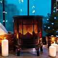 NEON-NIGHT 511-032 Светодиодный камин Винтаж с эффектом живого огня 30х16х35,5 см, батарейки 3хС (не в комплекте) и USB (в комплекте)