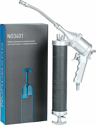 NORDBERG NO3401 шприц плунжерный пневматический для густой смазки, 400 мл, с поворотом рукоятки
