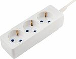 PROconnect 11-7209 Удлинитель 3 гнезда, 3м, 3х0,75мм², с/з, белый PROconnect