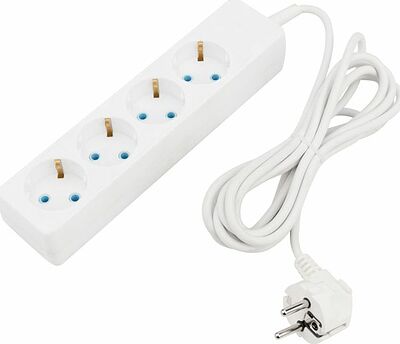 PROconnect 11-7219 Удлинитель 4 гнезда, 3м, 3х0,75мм², с/з, белый PROconnect
