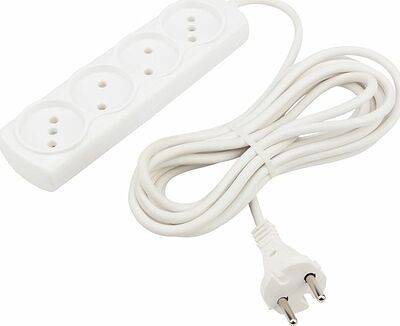PROconnect 11-7222 Удлинитель OPTIMA 4 гнезда, 5м, 2х0,75мм², б/з, белый PROconnect