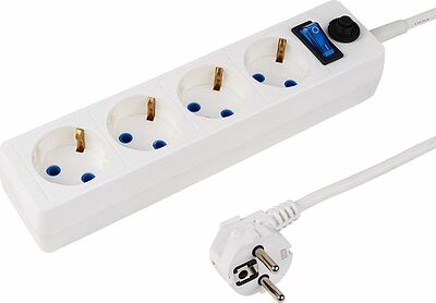 PROconnect 11-7226 Сетевой фильтр STANDARD 4 гнезда, 1,5м, 3х0,75мм², с/з + автовыкл., белый PROconnect