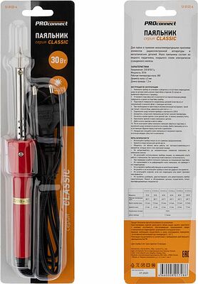 PROconnect 12-0122-4 Паяльник долговечное жало, серия Classic, 30Вт, 230В, блистер PROconnect