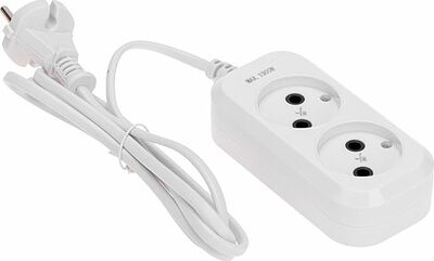 PROconnect 13-4200 Удлинитель 2 гнезда, 1,5м, 2х0,75мм², б/з, белый PROconnect