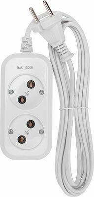 PROconnect 13-4201 Удлинитель 2 гнезда, 3м, 2х0,75мм², б/з, белый PROconnect
