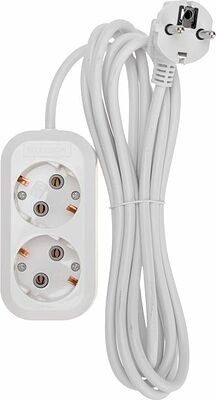 PROconnect 13-4203 Удлинитель 2 гнезда, 3м, 3х0,75мм², с/з, белый PROconnect