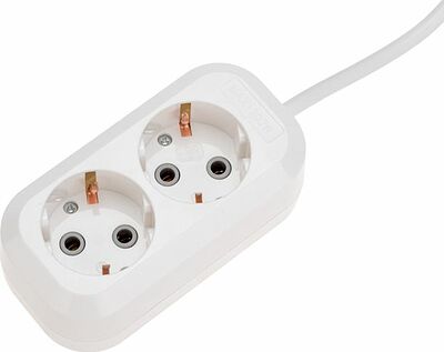 PROconnect 13-4203 Удлинитель 2 гнезда, 3м, 3х0,75мм², с/з, белый PROconnect