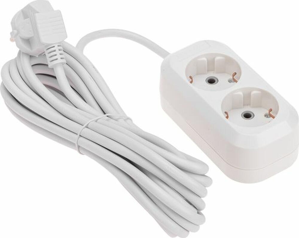 PROconnect 13-4204 Удлинитель 2 гнезда, 5м, 3х0,75мм², с/з, белый PROconnect