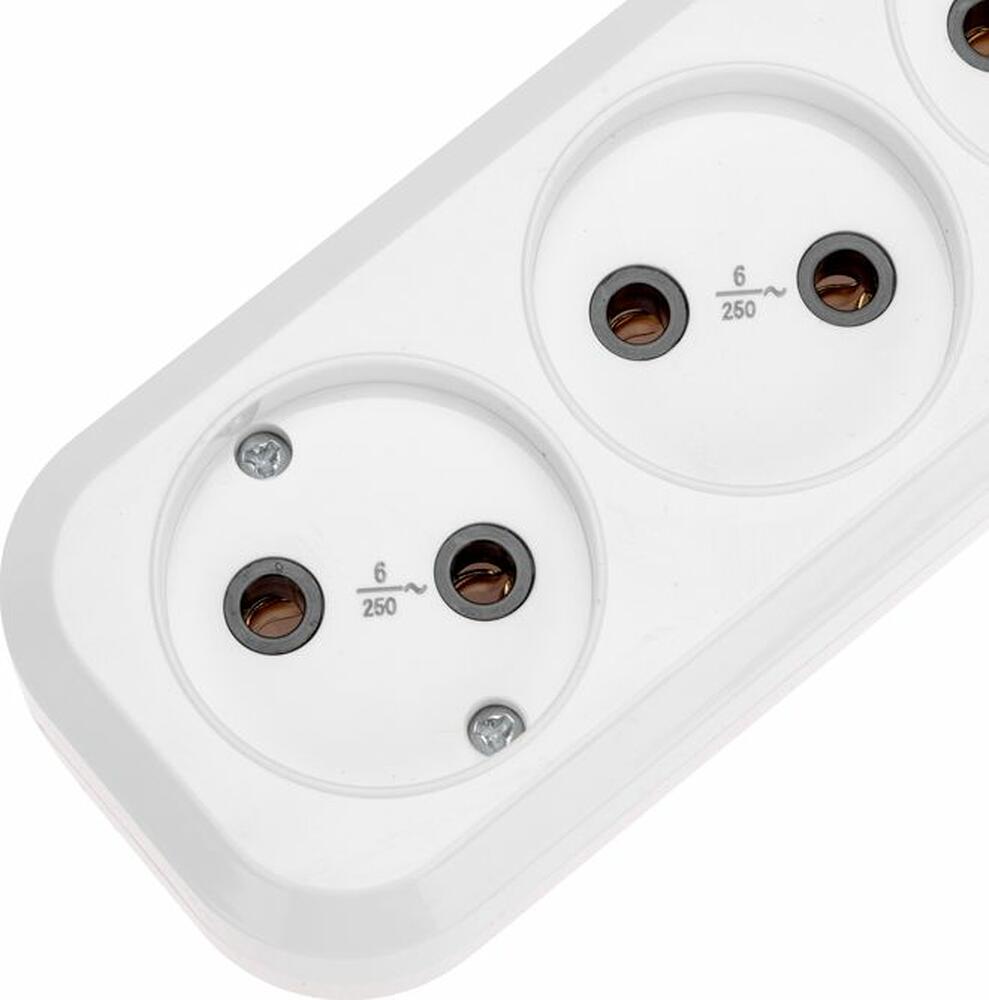 PROconnect 13-4206 Удлинитель 3 гнезда, 3м, 2х0,75мм², б/з, белый PROconnect