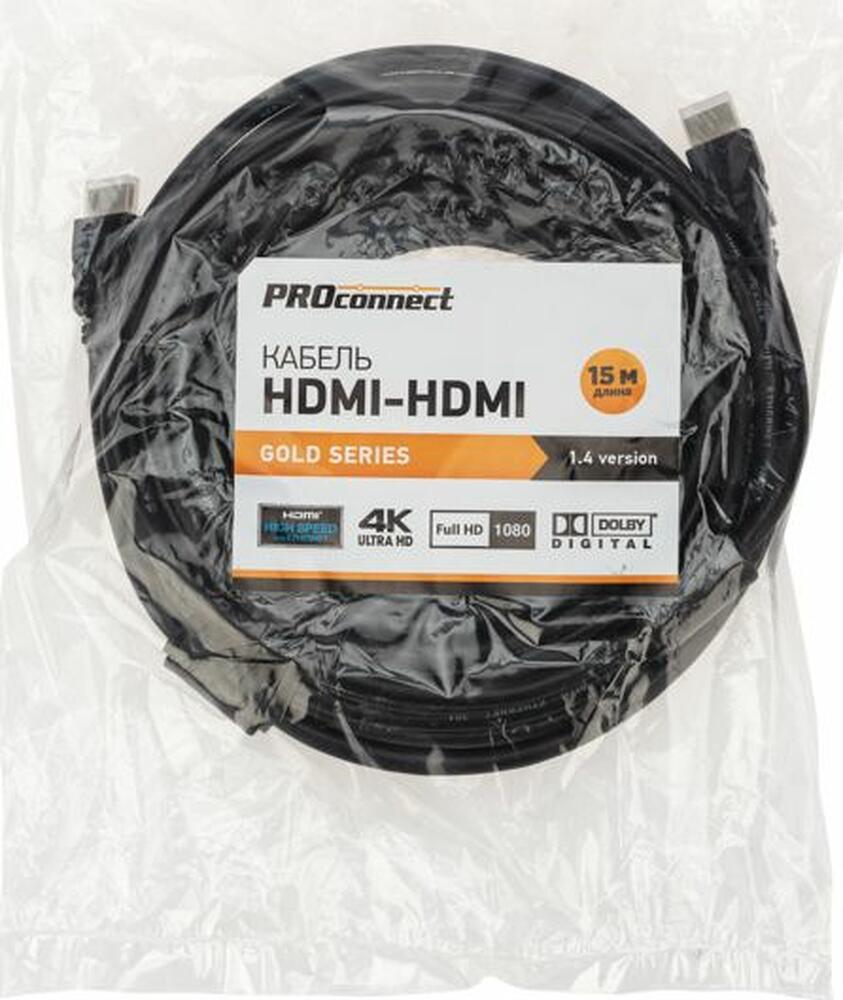 PROconnect 17-6209-6 Кабель HDMI - HDMI 1.4, 15м, Gold PROconnect