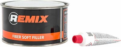 REMIX Fiber Soft Filler RM-FSF-900 полиэфирная шпатлёвка со стекловолокном 2К, 0,9 кг с отвердителем