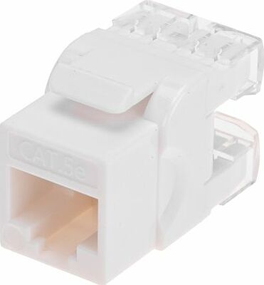 REXANT 02-0060 Модуль Keystone Jack RJ-45(8P8C), UTP неэкранированный, CAT 5e, тип 180 градусов, белый REXANT PRO