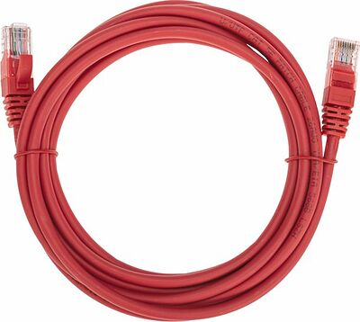 REXANT 02-0103-3 Патч-корд U/UTP, CAT 5e, RJ45-RJ45, 26AWG, LSZH, красный, 3м REXANT