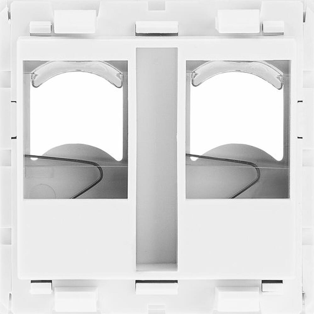REXANT 03-0162 Вставка Mosaic 45x45, на 2 порта с прозрачной шторкой и увеличенным окном маркировки, белая