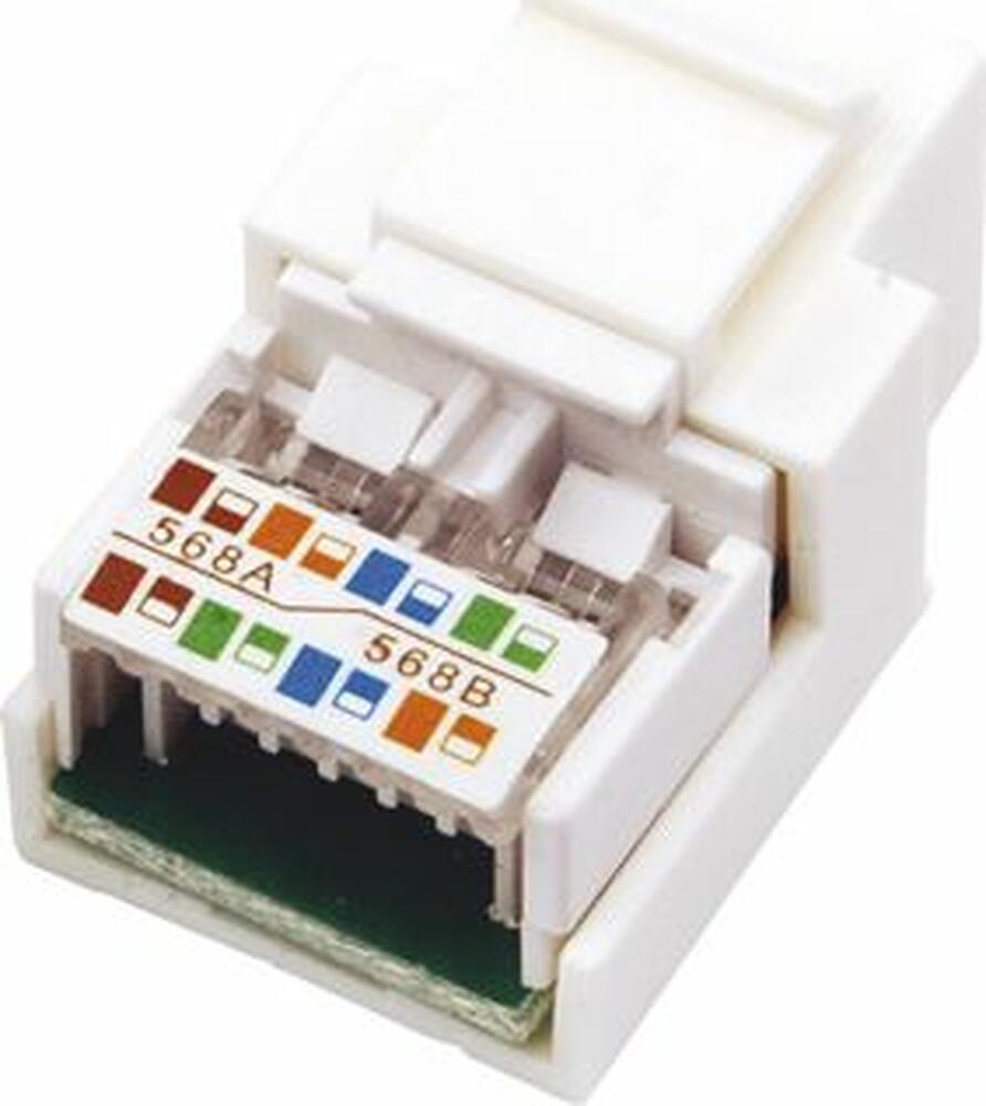 REXANT 03-1011 Модуль Keystone Jack RJ-45(8P8C), UTP, CAT 5e, тип 180 градусов, белый REXANT 
