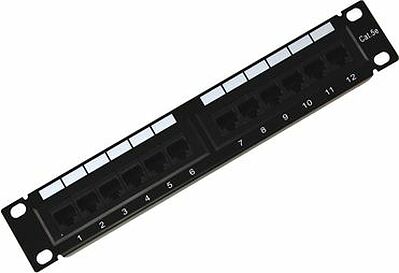 REXANT 04-0025 Панель коммутационная 10 quot;, 1U, 12 портов UTP, RJ-45, CAT 5e REXANT