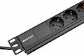 REXANT 04-0105-1 Блок распределения питания для 19 quot; шкафов, горизонтальный, 9 розеток СЕЕ 7/4, 16A, без выкл, алюм корп, шнур 2м, вилка СЕЕ 7/7 REXANT