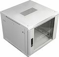 REXANT 04-0964-111 Настенный шкаф 19 quot; 9U 600×450×501 (ШxГxВ), дверь стекло, металлическая задняя стенка, боковые съемные стенки, RAL 7035 REXANT