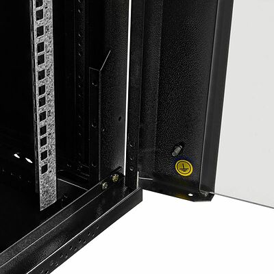 REXANT 04-0964-112 Настенный шкаф 19 quot; 9U 600×450×501 (ШxГxВ), дверь стекло, металлическая задняя стенка, боковые съемные стенки, RAL 9005 REXANT
