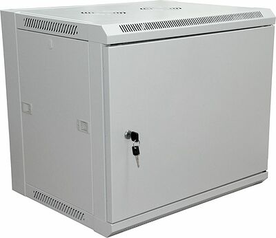 REXANT 04-2211 Шкаф настенный 19 quot; 9U 600×450×500мм (ШxГxВ) -дверь металл, боковые стенки съемные (разобранный) RAL 7035 REXANT PRO