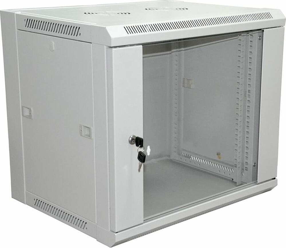 REXANT 04-2224 Шкаф настенный 19 quot; 18U 600×600×964мм (ШxГxВ) - передняя дверь стекло, боковые стенки съемные (разобранный) RAL 7035 REXANT PRO